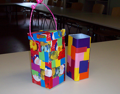 Blumenvase / Geschenktüte aus Tetrapack